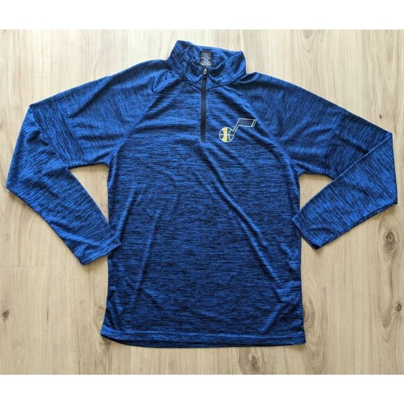 Utah Jazz Quarter Zip Blue Pullover NBA Mens Size Small - Picture 1 of 12